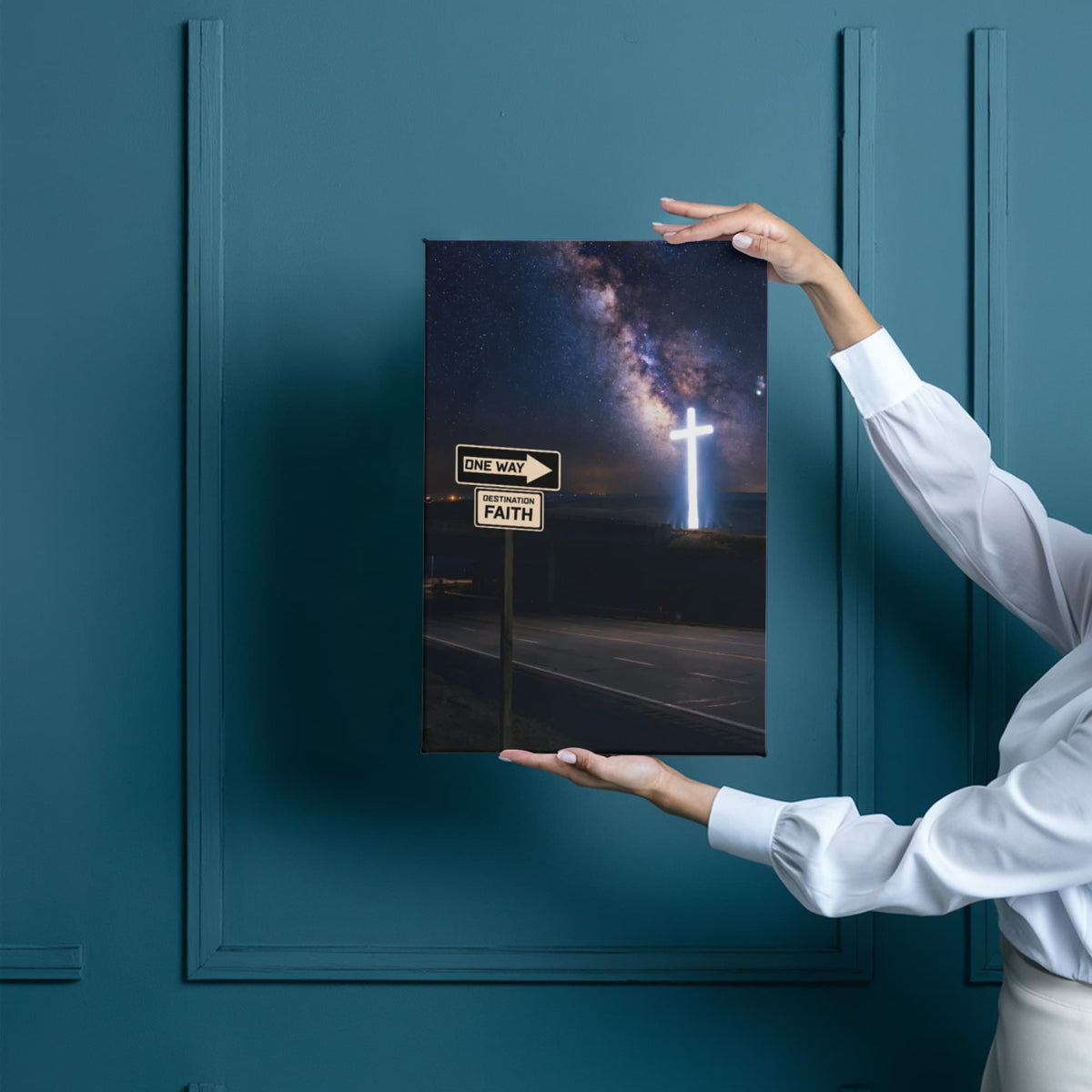 One Way – Faith Over Fear Christian Canvas Wall Art ✝️