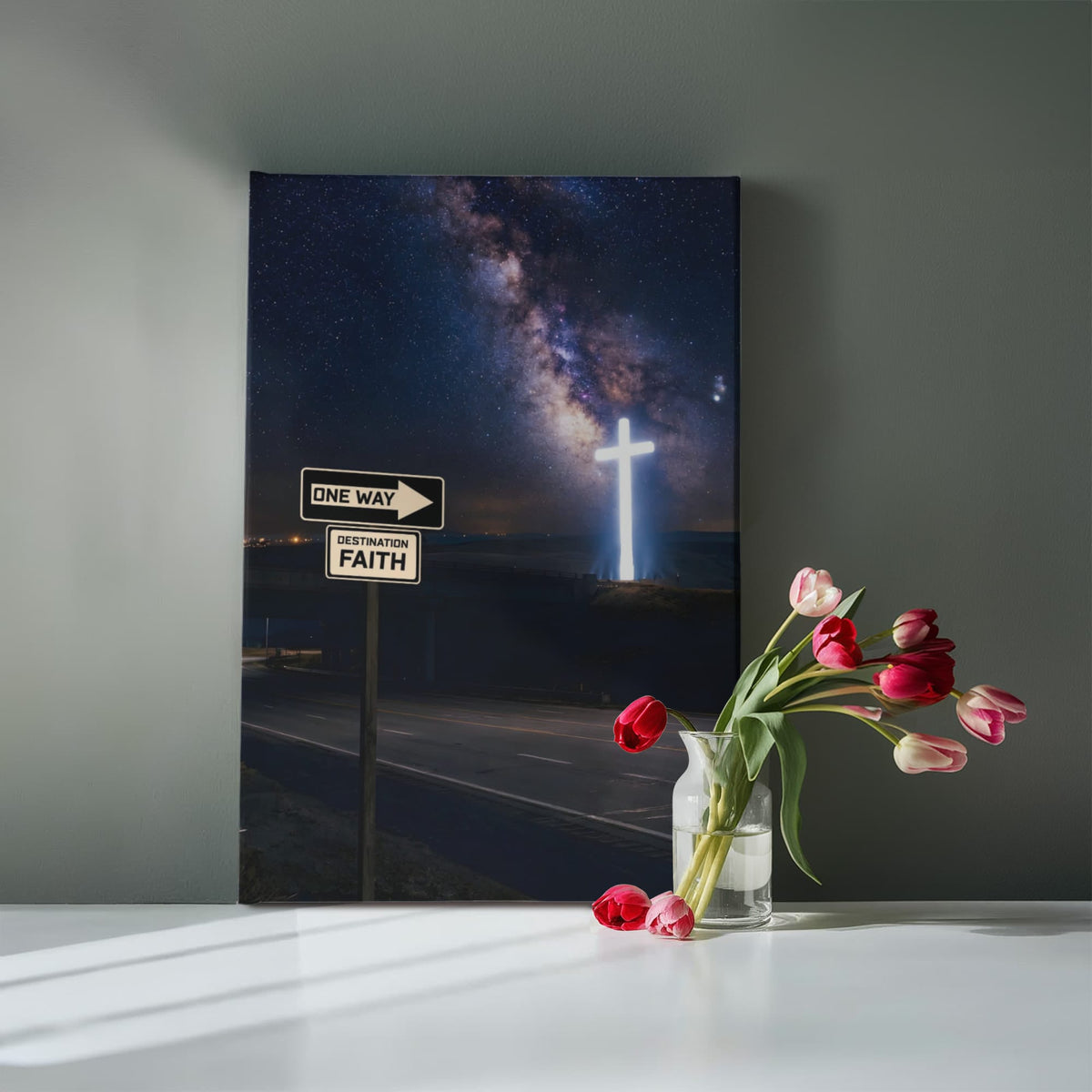 One Way – Faith Over Fear Christian Canvas Wall Art ✝️