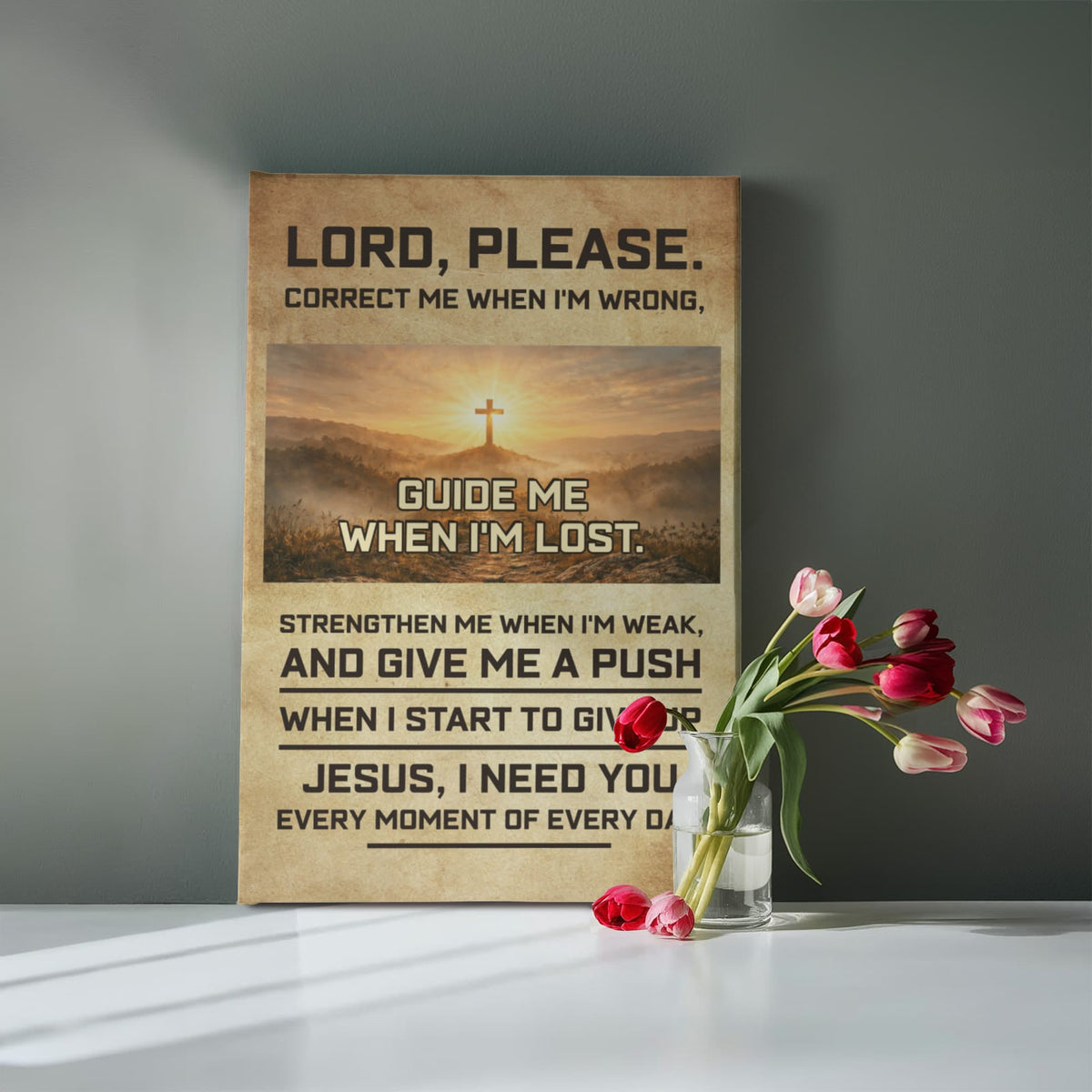 Lord, Please – Guide Me When I'm Lost Christian Canvas Wall Art