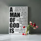 A Man of God Is Canvas Wall Art – Christian Gift for Husband, Dad or Son