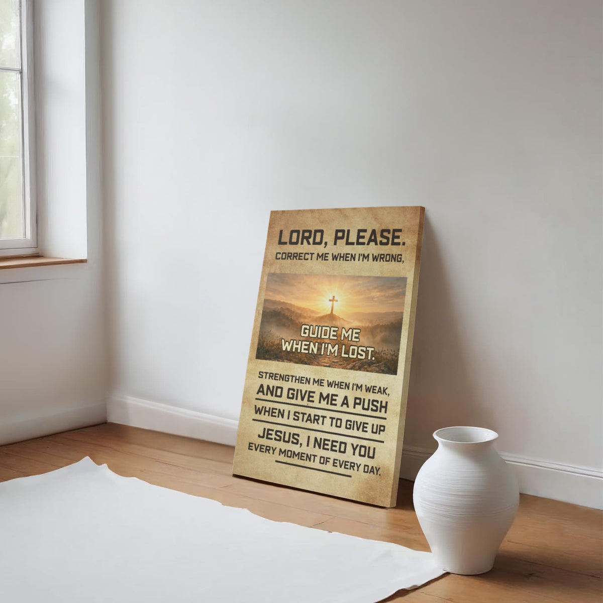 Lord, Please – Guide Me When I'm Lost Christian Canvas Wall Art