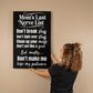 Mom's Last Nerve List Sign – Funny Mom Wall Art Canvas for Kitchen or Home Decor