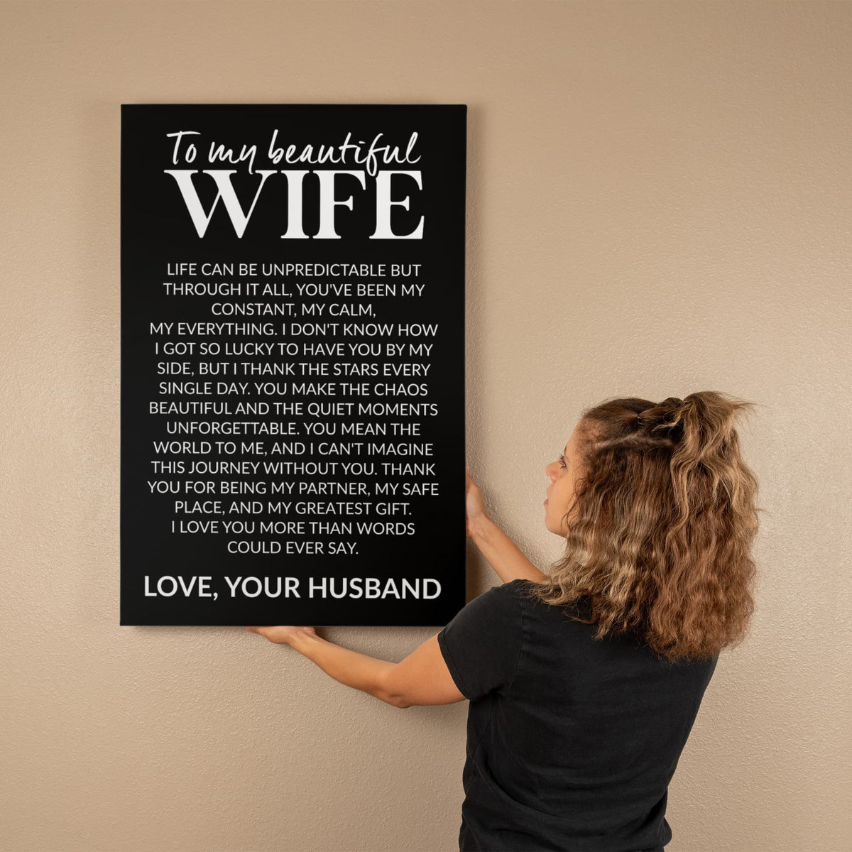 To My Beautiful Wife – My Constant, My Calm, My Everything Canvas (Portrait)