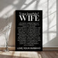 To My Beautiful Wife – My Constant, My Calm, My Everything Canvas (Portrait)