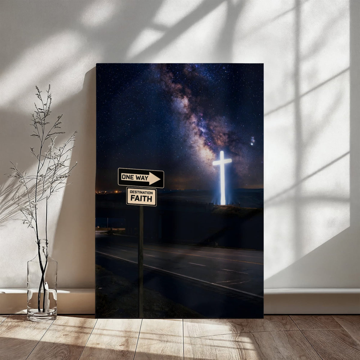 One Way – Faith Over Fear Christian Canvas Wall Art ✝️