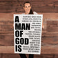 A Man of God Is Canvas Wall Art – Christian Gift for Husband, Dad or Son