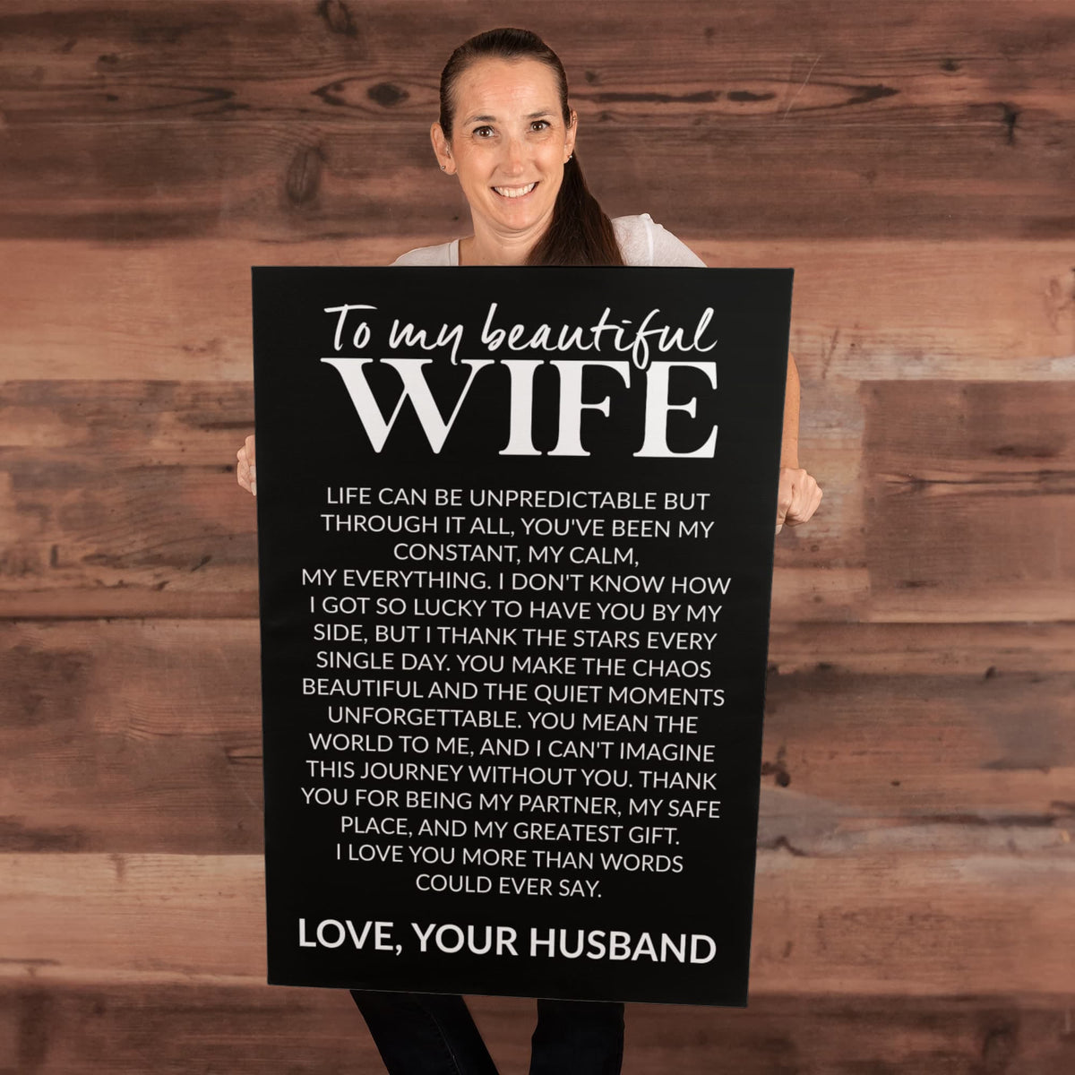 To My Beautiful Wife – My Constant, My Calm, My Everything Canvas (Portrait)