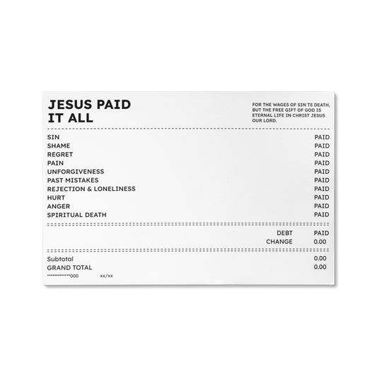 Jesus Paid It All Wall Art – Christian Faith Receipt Canvas Print