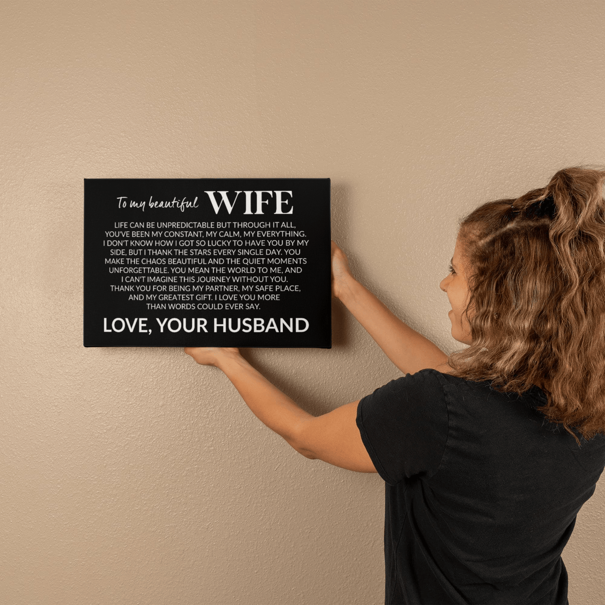 To My Beautiful Wife – My Constant, My Calm, My Everything Canvas (Landscape)