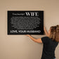 To My Beautiful Wife – My Constant, My Calm, My Everything Canvas (Landscape)