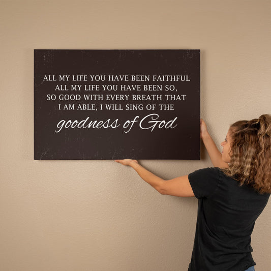 Goodness of God Lyrics Canvas – Christian Wall Art 36" x 24"