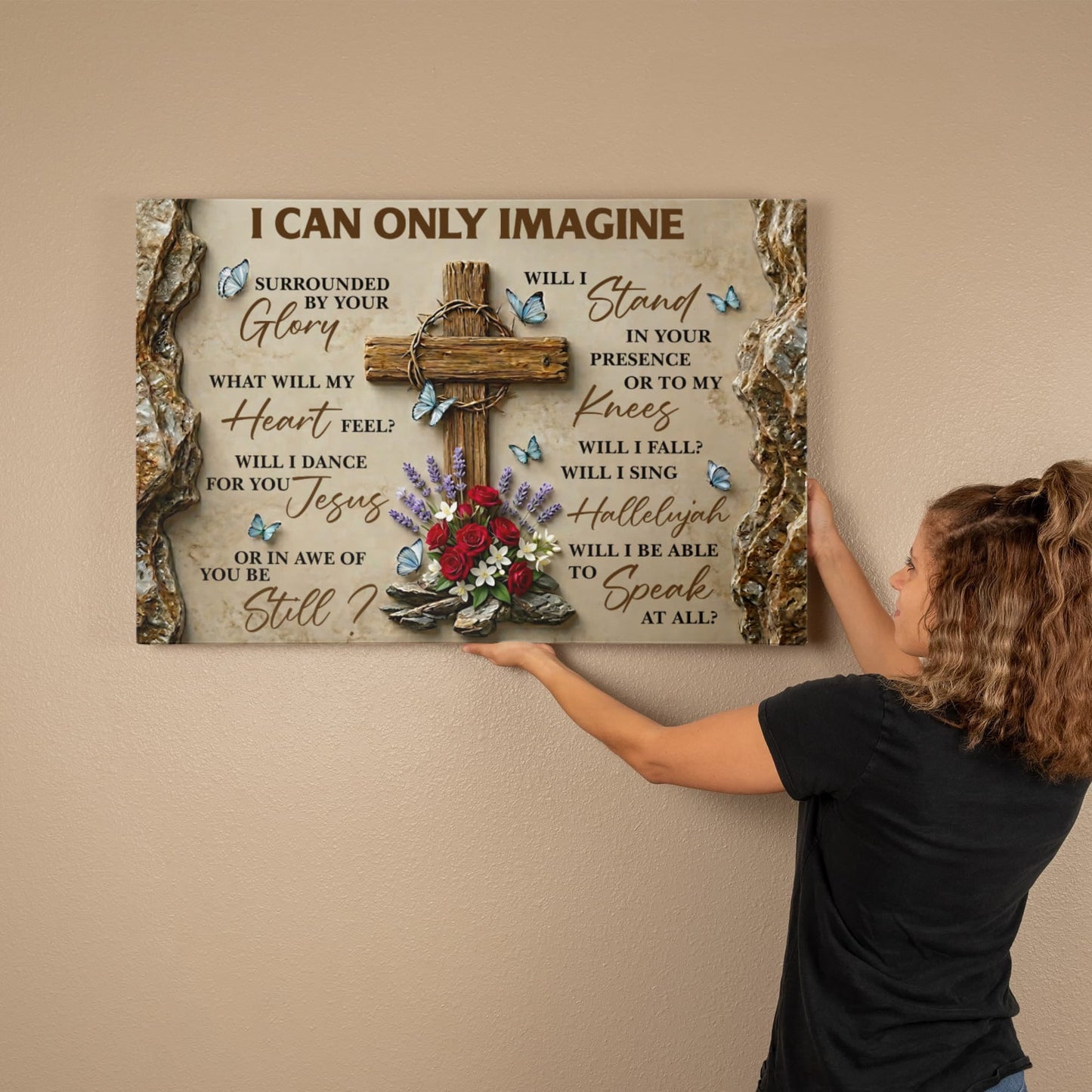 I Can Only Imagine Christian Wall Art – Faith Scripture Home Decor 36x24