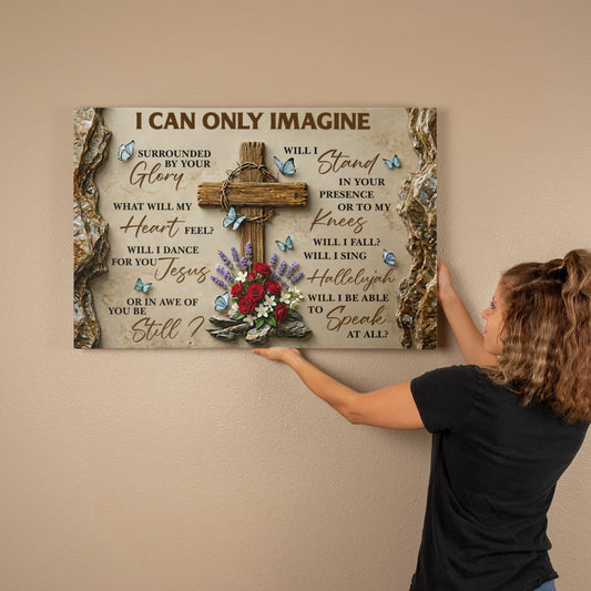 I Can Only Imagine Christian Wall Art – Faith Scripture Home Decor 36x24