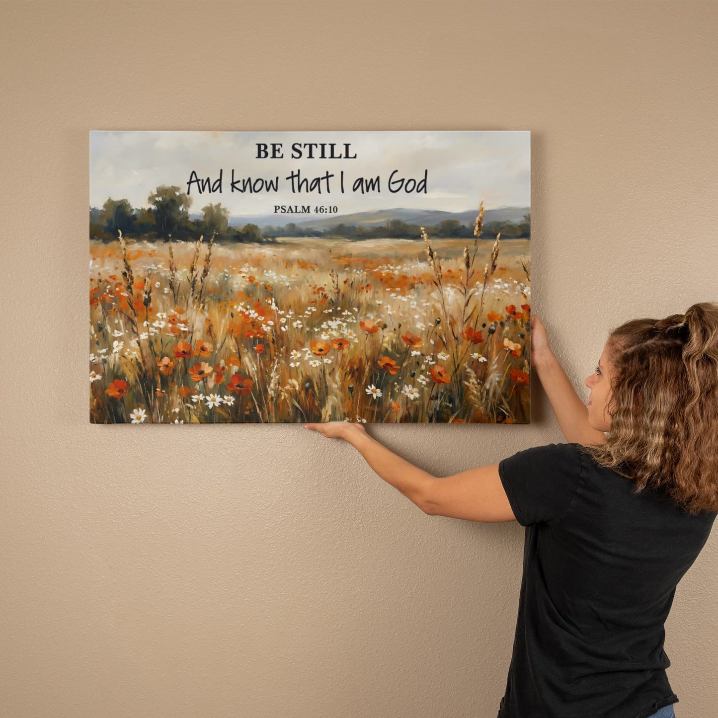 Be Still And Know That I Am God Canvas – Psalm 46:10 Wall Art 36 x 24