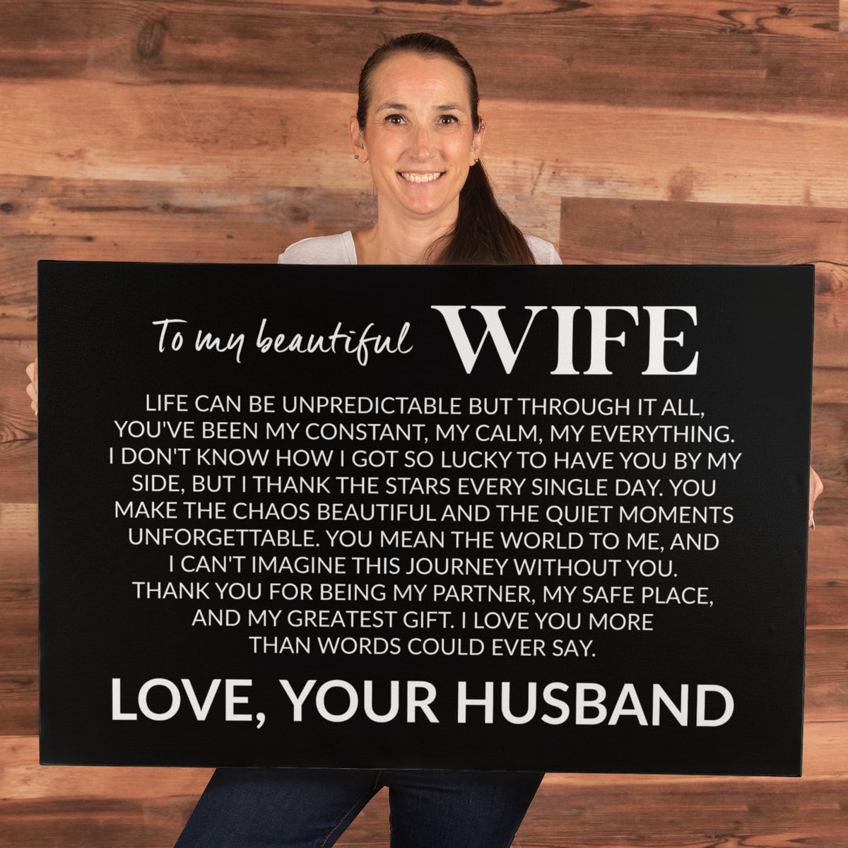 To My Beautiful Wife – My Constant, My Calm, My Everything Canvas