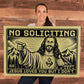 No Soliciting – Jesus Loves You But I Don't Christian Canvas Wall Art