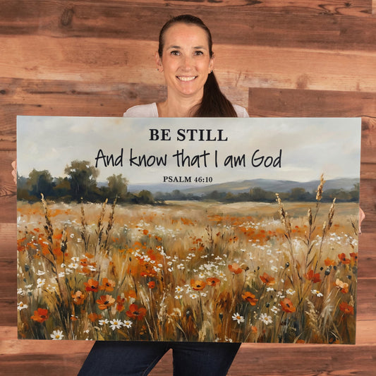 Be Still And Know That I Am God Canvas – Psalm 46:10 Wall Art 36 x 24