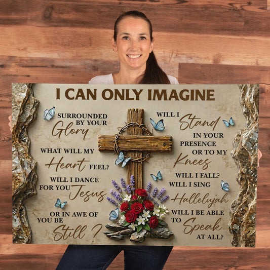 I Can Only Imagine Christian Wall Art – Faith Scripture Home Decor 36x24