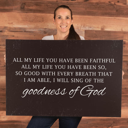 Goodness of God Lyrics Canvas – Christian Wall Art 36" x 24"