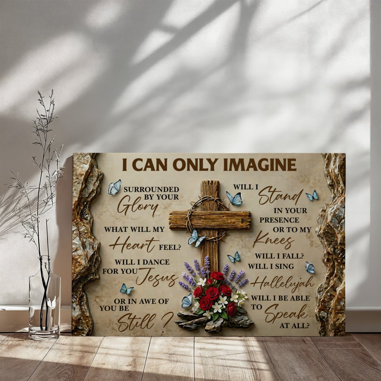 I Can Only Imagine Christian Wall Art – Faith Scripture Home Decor 36x24