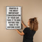 Prayer Is The Most Important Conversation Wall Art