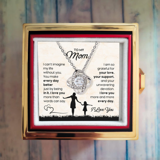To My Mom – My Everyday Blessing (Rotating Rose Necklace)