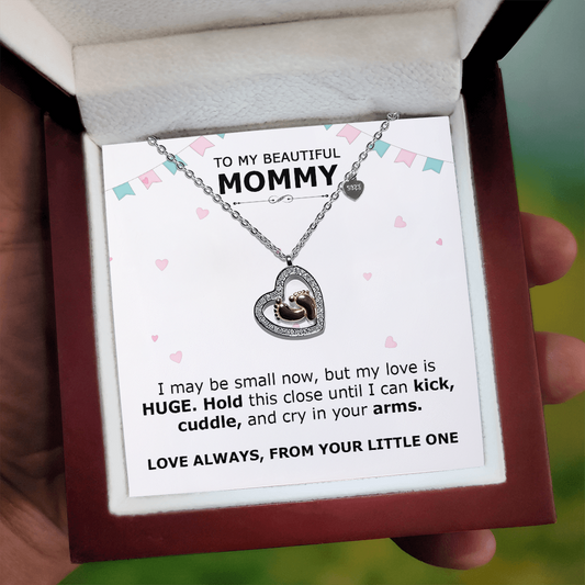 To My Beautiful Mommy – Baby Necklace Gift From Little One