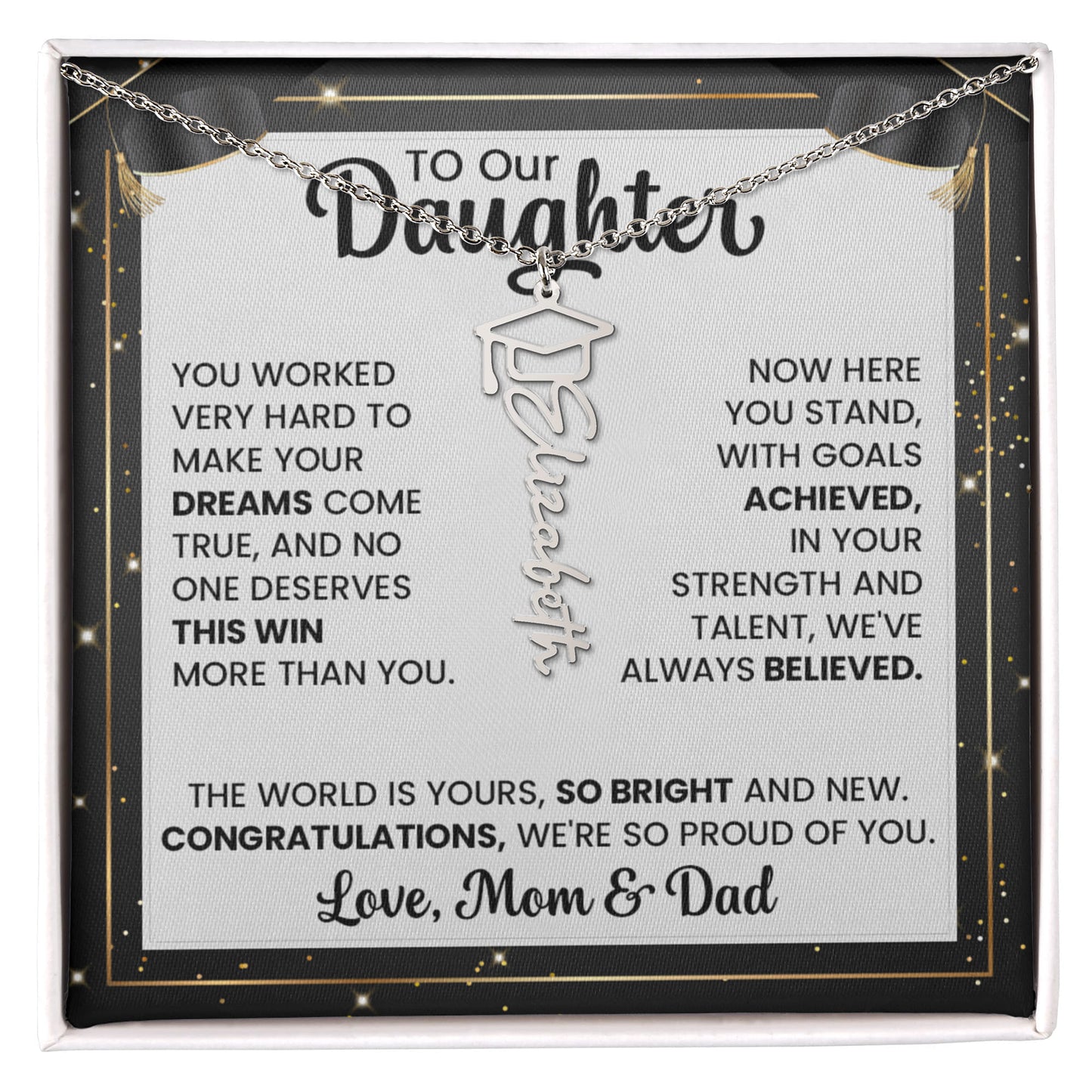To Our Daughter Graduation Necklace – Proud of You Always