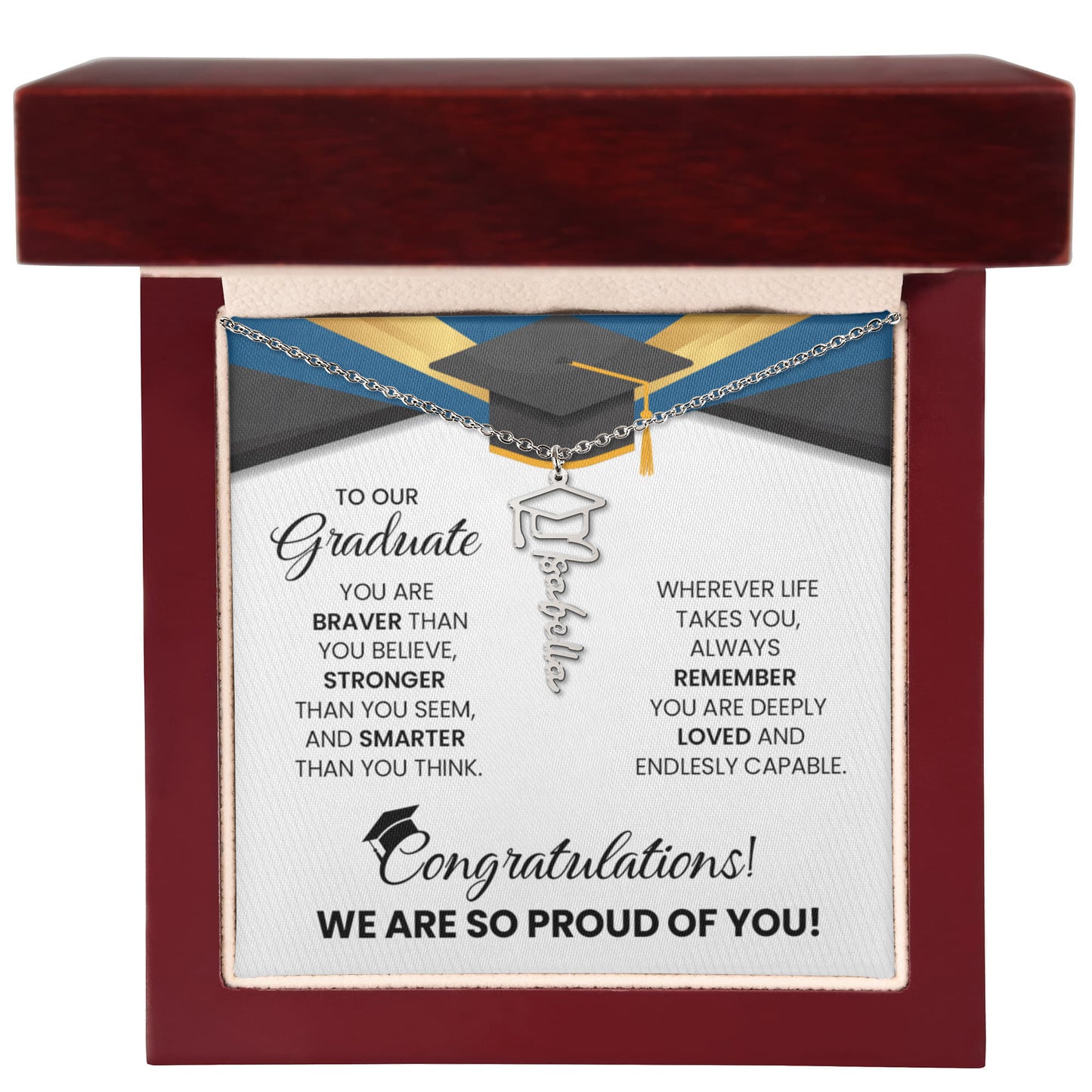 Graduation Necklace for Graduate | Proud of You Graduation Gift