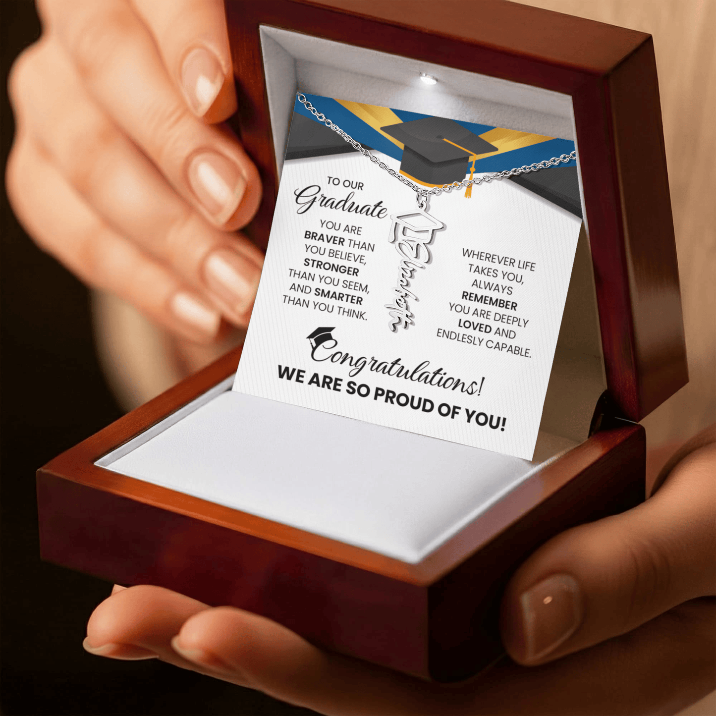 Graduation Necklace for Graduate | Proud of You Graduation Gift