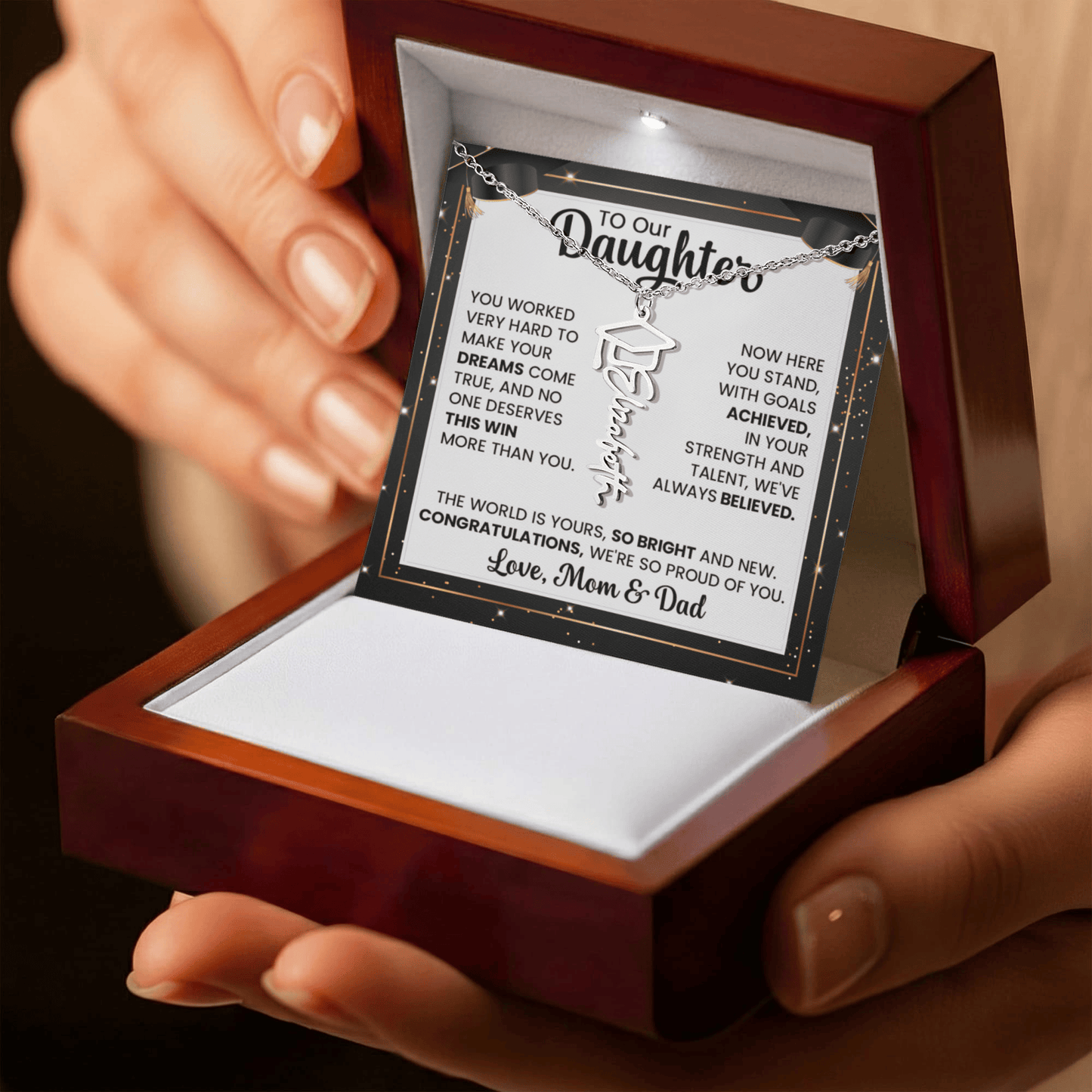 To Our Daughter Graduation Necklace – Proud of You Always