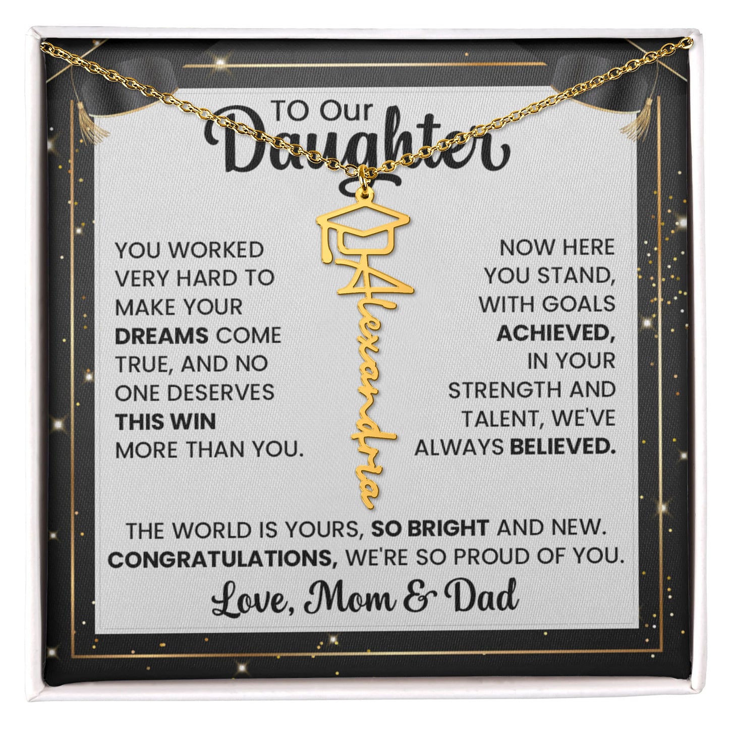 To Our Daughter Graduation Necklace – Proud of You Always