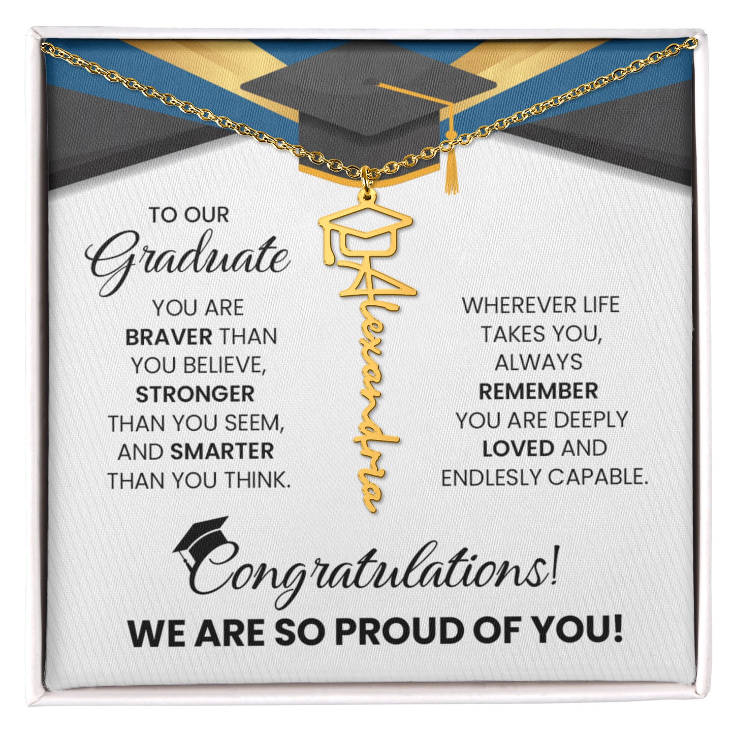 Graduation Necklace for Graduate | Proud of You Graduation Gift