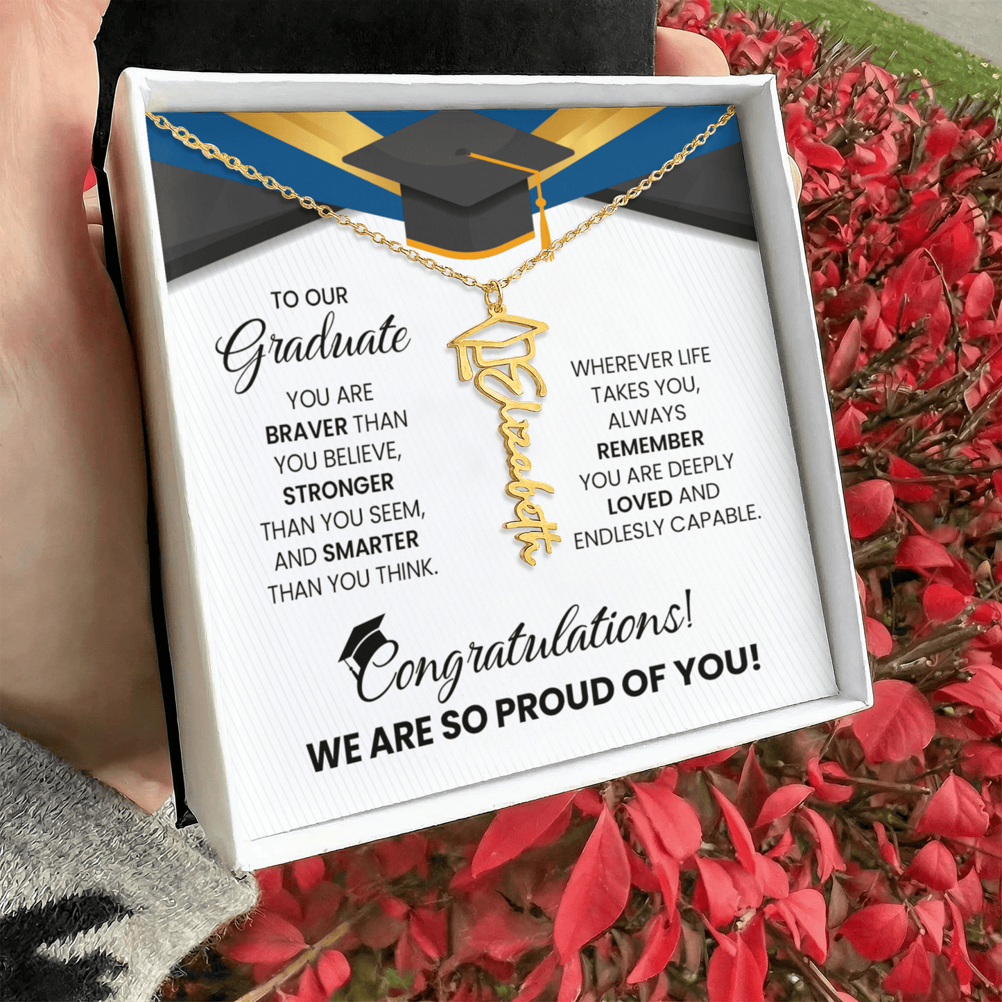 Graduation Necklace for Graduate | Proud of You Graduation Gift