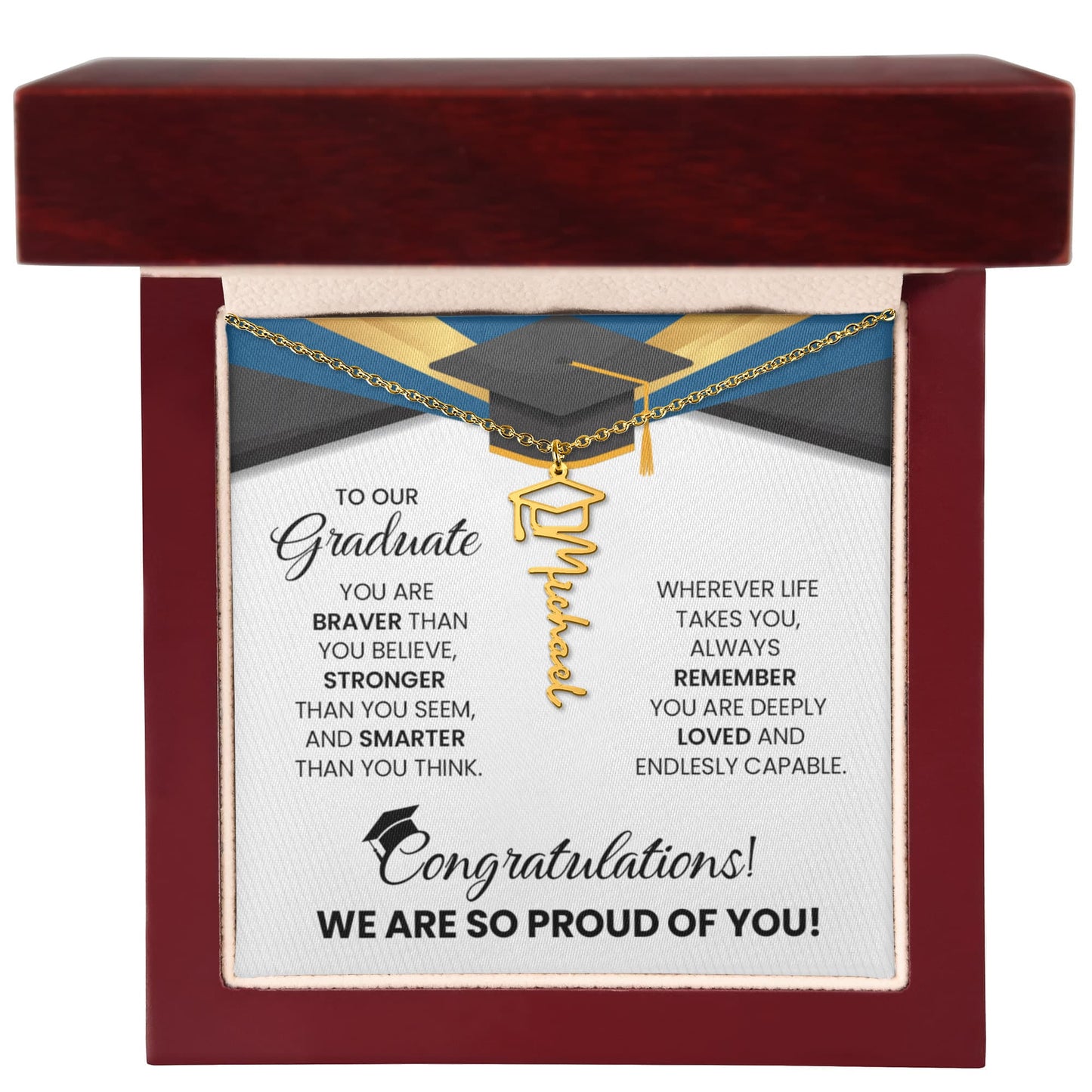 Graduation Necklace for Graduate | Proud of You Graduation Gift