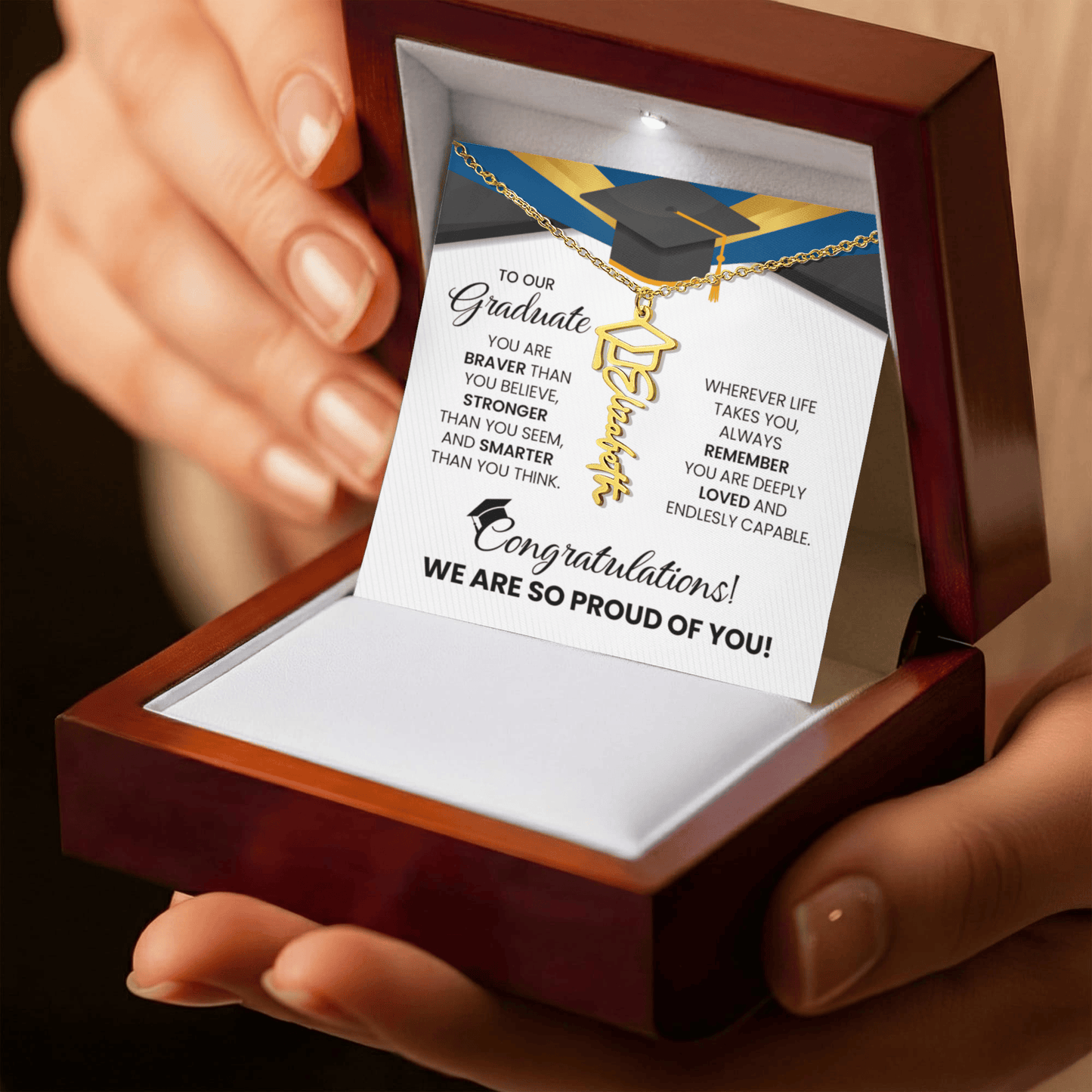 Graduation Necklace for Graduate | Proud of You Graduation Gift