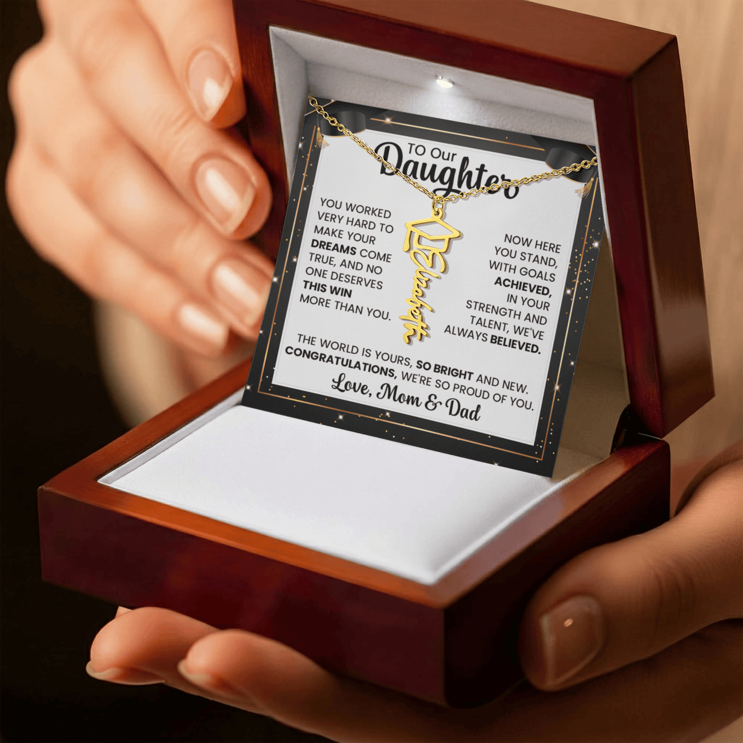 To Our Daughter Graduation Necklace – Proud of You Always