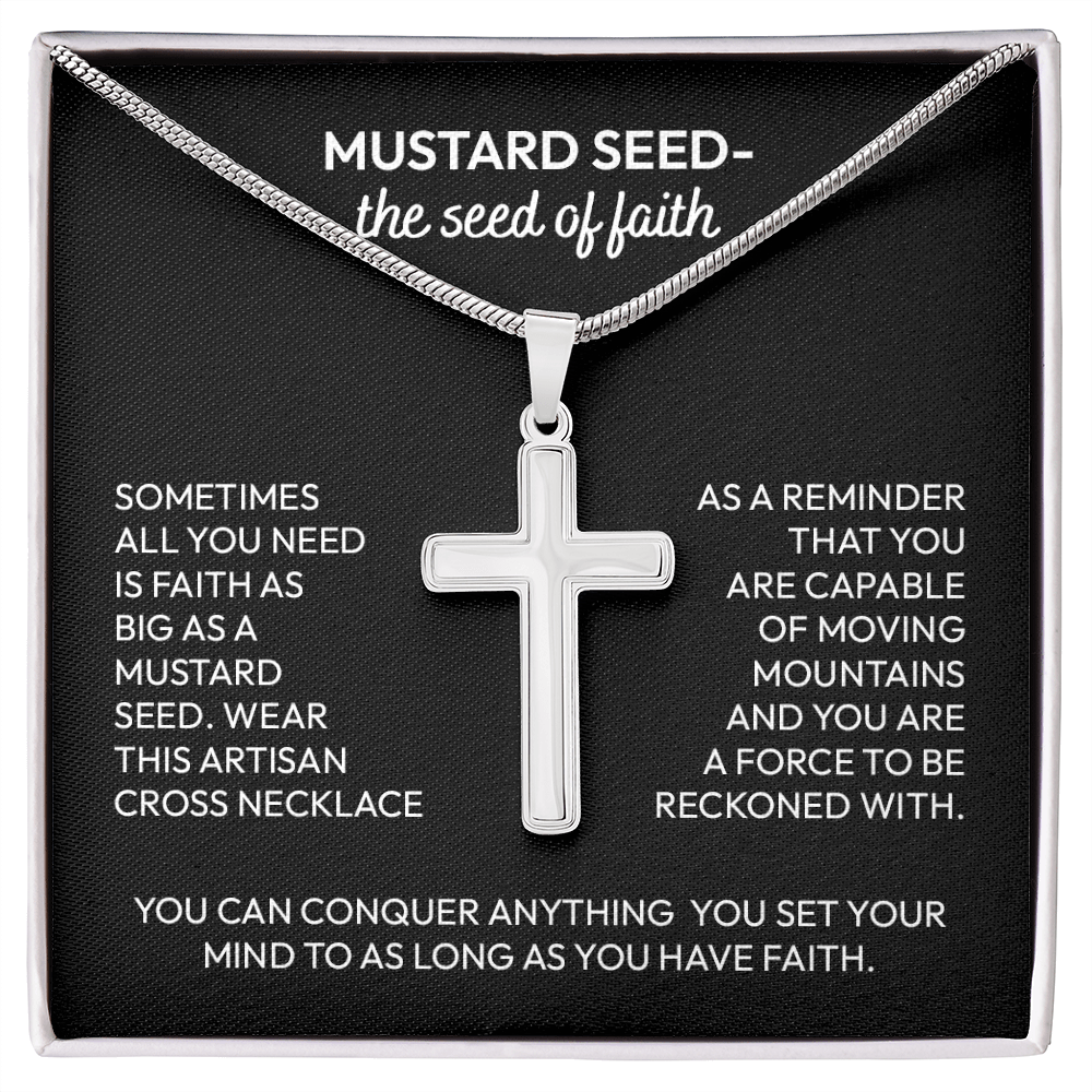 Mustard Seed Cross Necklace – Faith the Size of a Mustard Seed Gift
