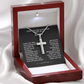 Strength of a Fighter Cross Necklace – Heart of a Warrior Encouragement Gift
