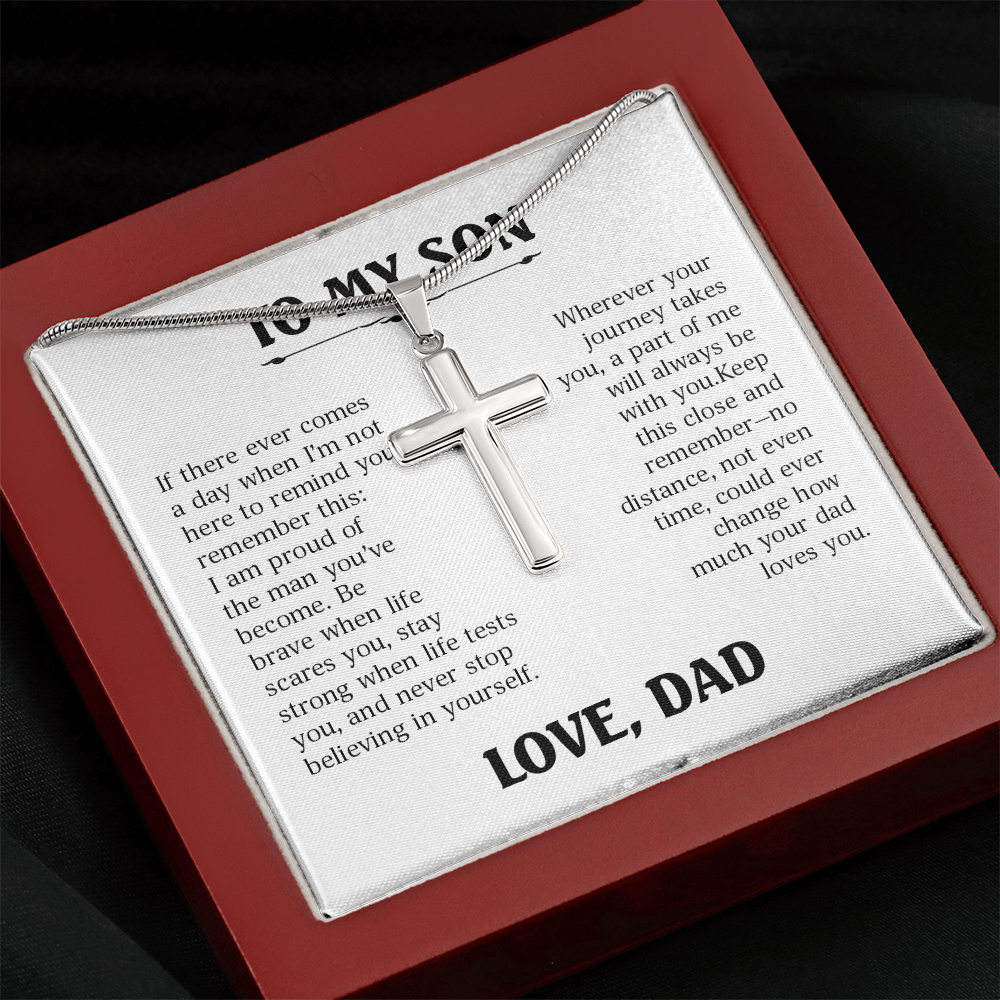 To My Son – A Part of Me Will Always Be With You Cross Necklace