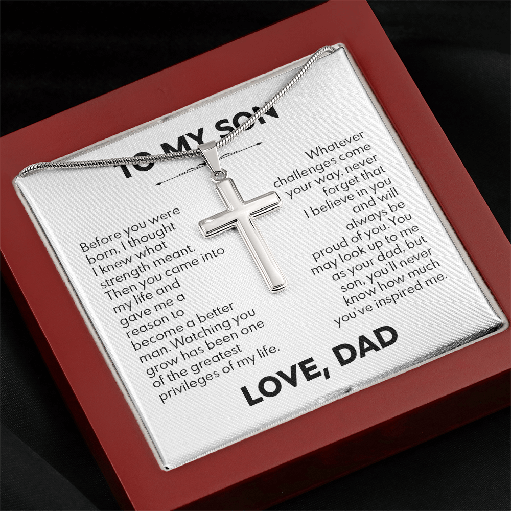 To My Son – Watching You Grow Cross Necklace