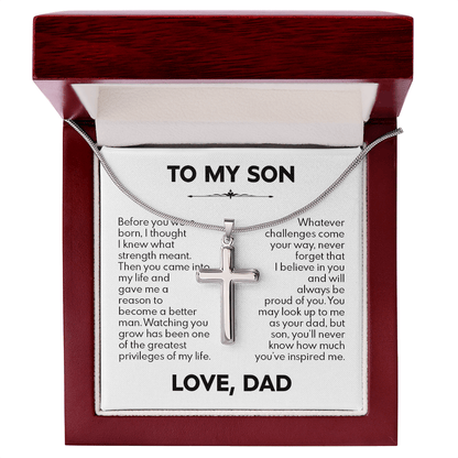 To My Son – Watching You Grow Cross Necklace