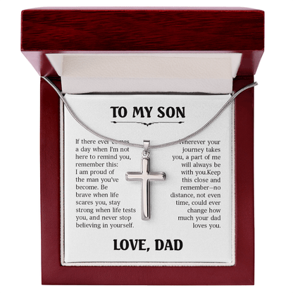 To My Son – A Part of Me Will Always Be With You Cross Necklace