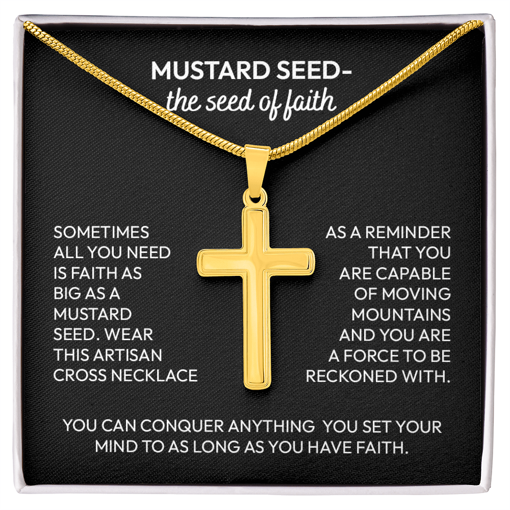 Mustard Seed Faith Artisan Cross Necklace – Inspirational Christian Gift