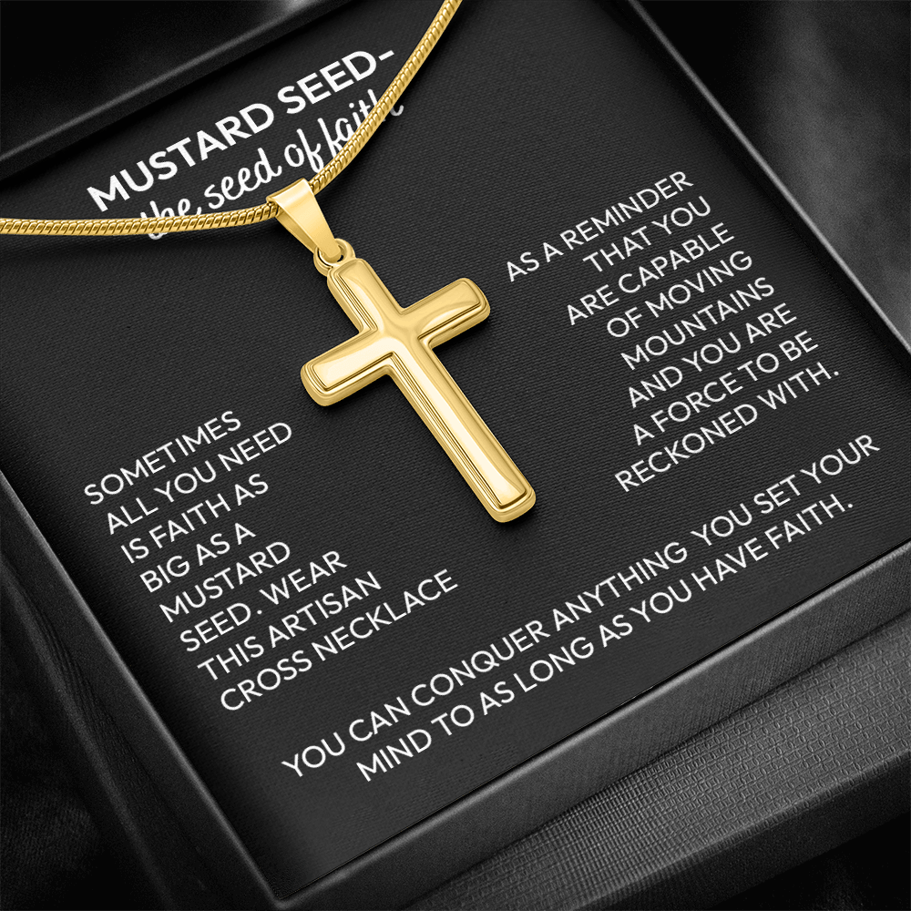 Mustard Seed Cross Necklace – Faith the Size of a Mustard Seed Gift