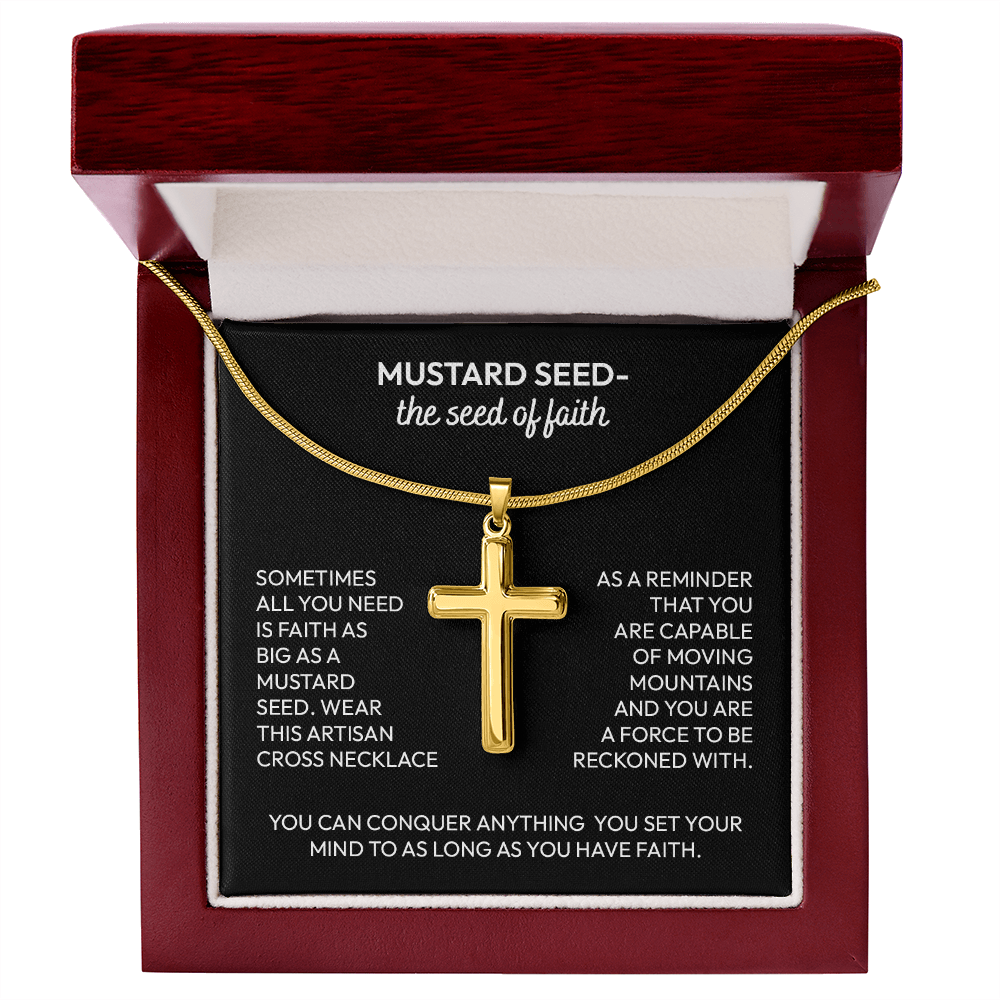 Mustard Seed Cross Necklace – Faith the Size of a Mustard Seed Gift