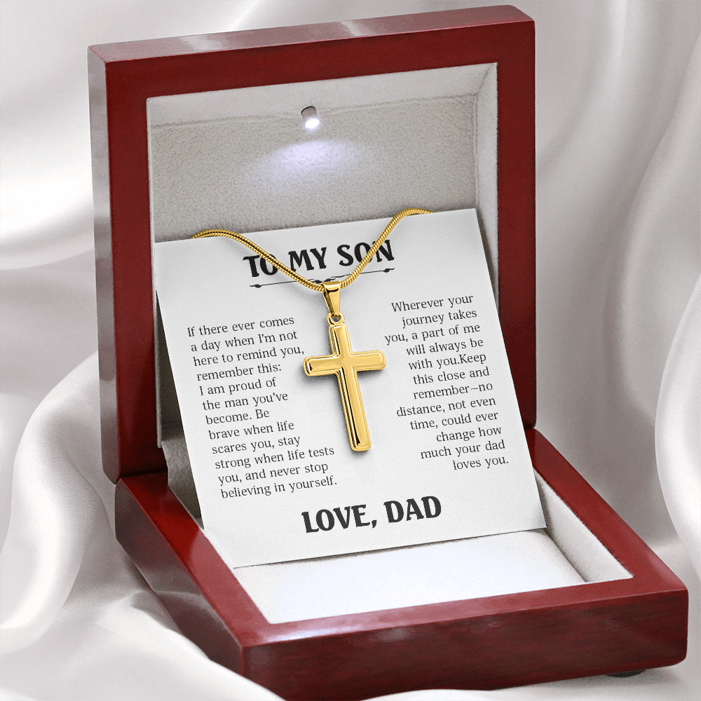To My Son – A Part of Me Will Always Be With You Cross Necklace