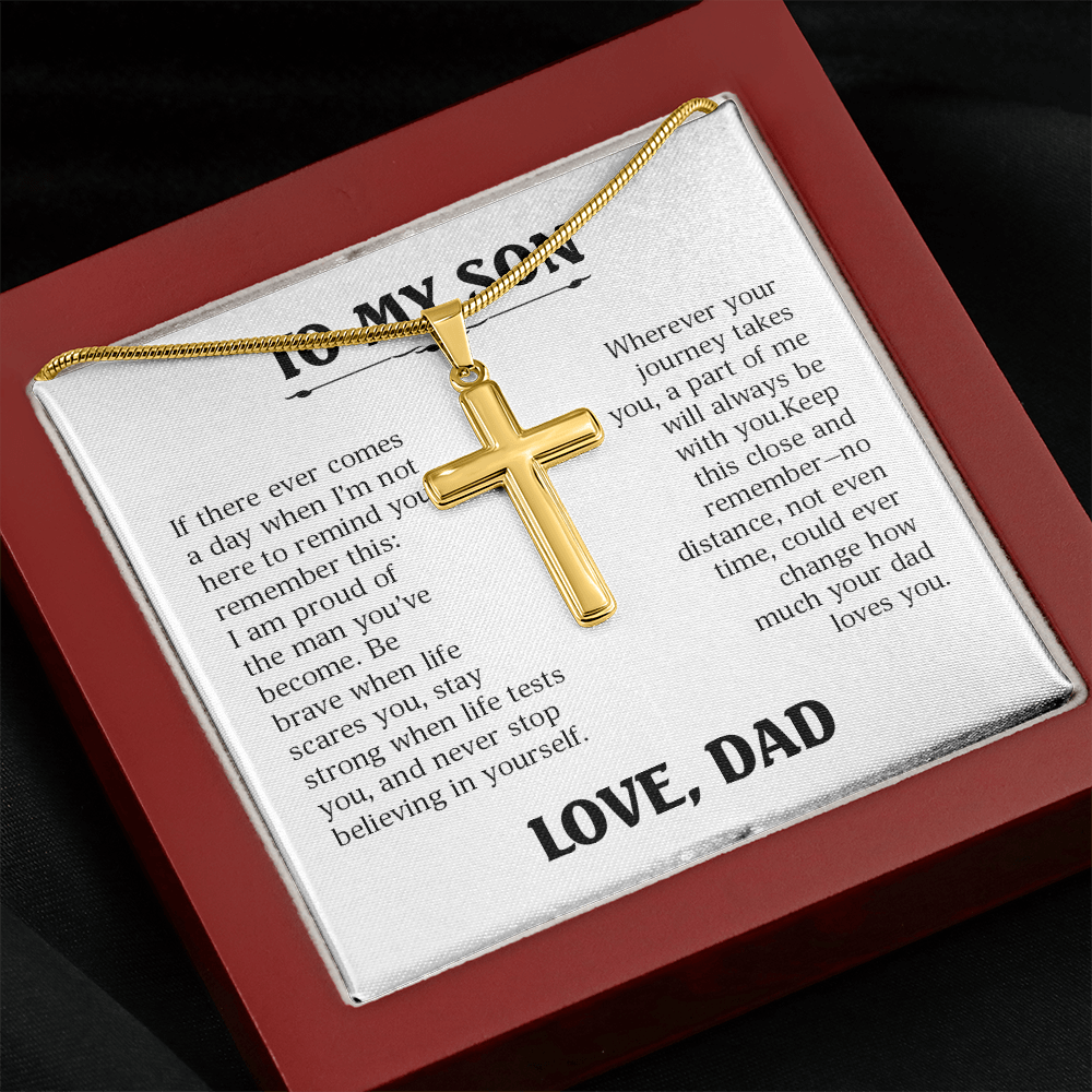 To My Son – A Part of Me Will Always Be With You Cross Necklace