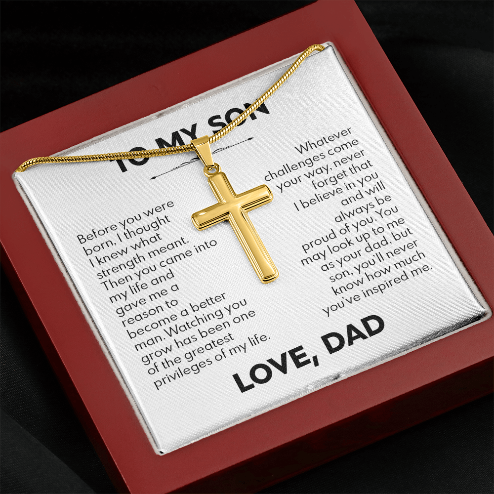 To My Son – Watching You Grow Cross Necklace