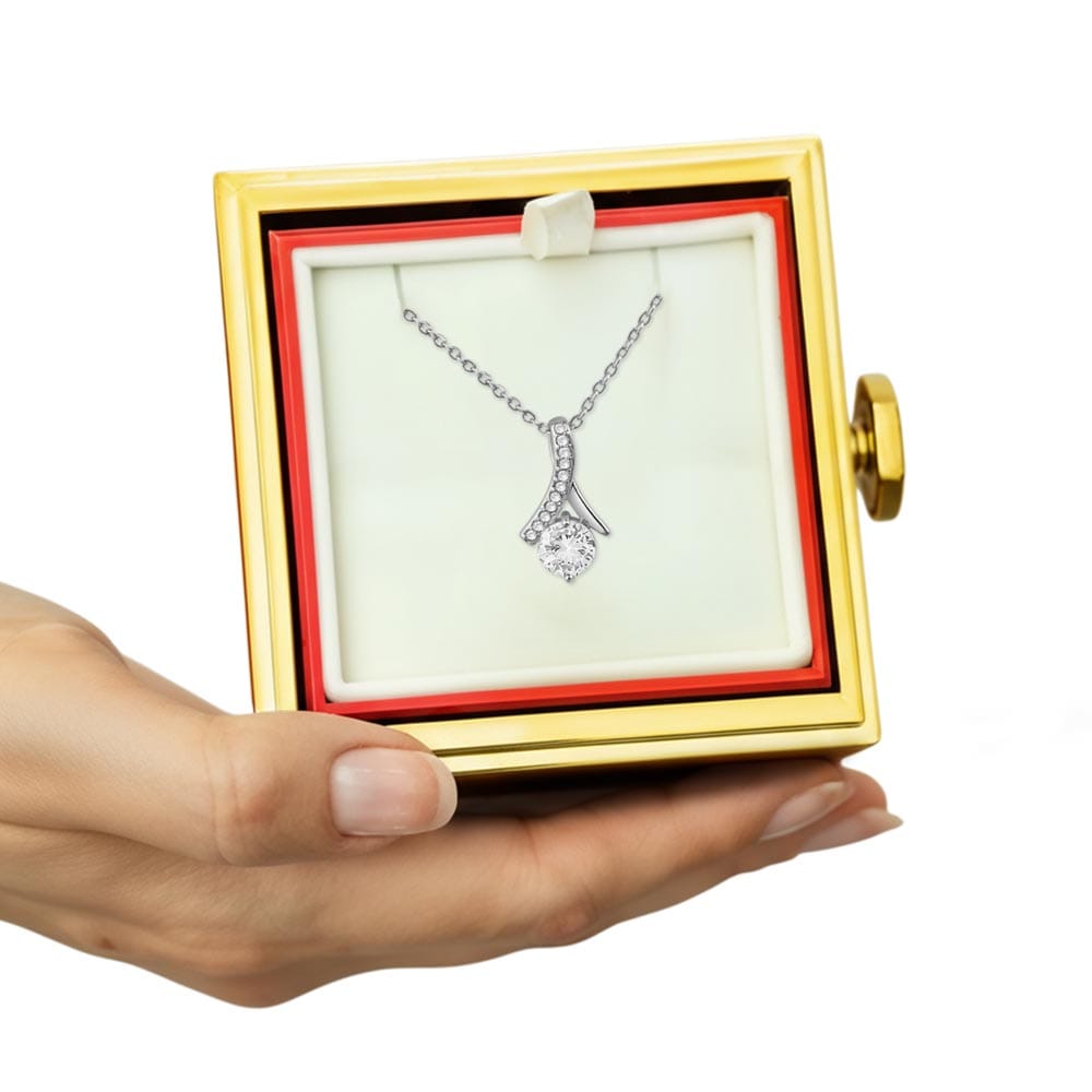 Rotating Alluring Beauty Necklace in Rose Box – Romantic Gift for Her